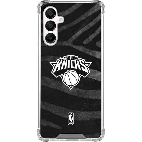 NBA New York Knicks Black Animal Print Galaxy A16 5G Clear Case