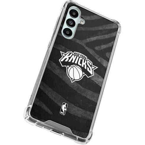 NBA New York Knicks Black Animal Print Galaxy A16 5G Clear Case