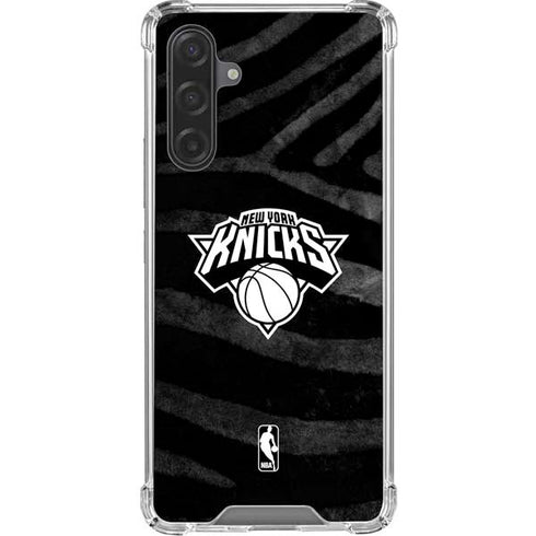 NBA New York Knicks Black Animal Print Galaxy A17 Clear Case