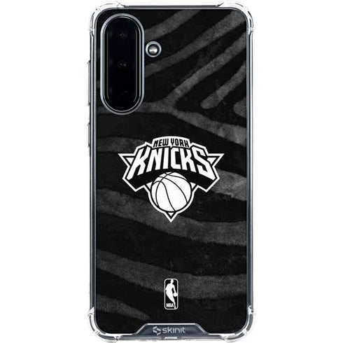 NBA New York Knicks Black Animal Print Galaxy A36 5G Clear Case