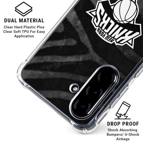 NBA New York Knicks Black Animal Print Galaxy A36 5G Clear Case