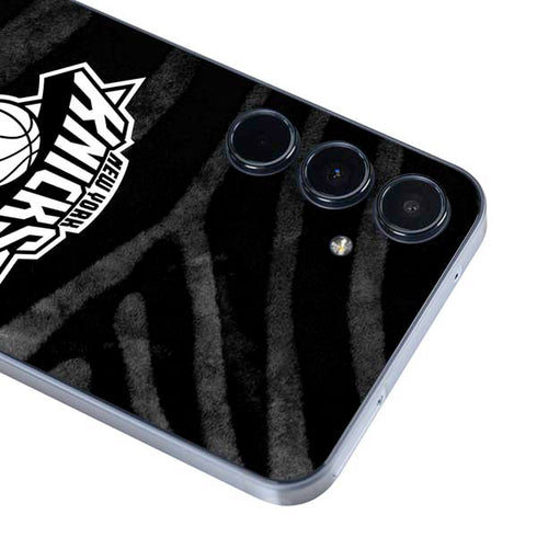 NBA New York Knicks Black Animal Print Galaxy A36 5G Skin
