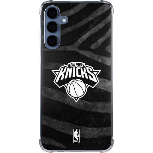 NBA New York Knicks Black Animal Print Galaxy A55 5G Clear Case
