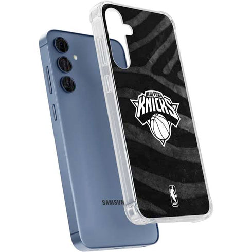 NBA New York Knicks Black Animal Print Galaxy A55 5G Clear Case