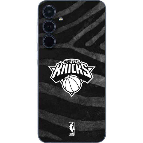 NBA New York Knicks Black Animal Print Galaxy A55 5G Skin