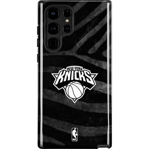 NBA New York Knicks Black Animal Print Galaxy S25 Ultra Impact Case