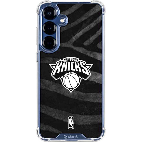 NBA New York Knicks Black Animal Print Galaxy S25 Clear Case