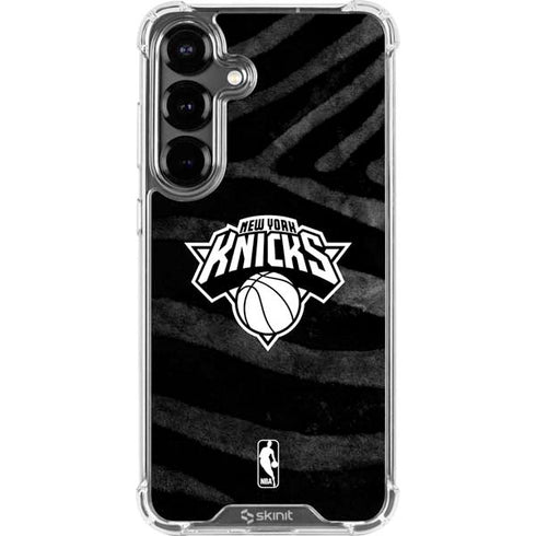 NBA New York Knicks Black Animal Print Galaxy S26 Clear Case