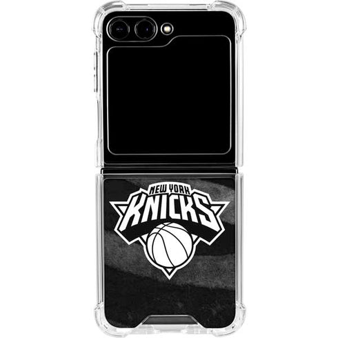 NBA New York Knicks Black Animal Print Galaxy Z Flip6 Clear Case
