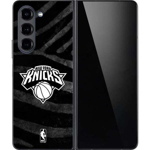 NBA New York Knicks Black Animal Print Galaxy Z Fold5 5G Skin