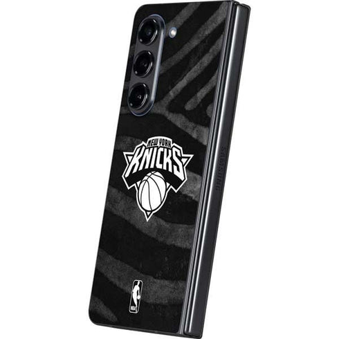 NBA New York Knicks Black Animal Print Galaxy Z Fold5 5G Skin