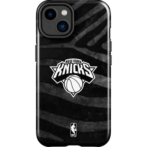 NBA New York Knicks Black Animal Print iPhone 15 Impact Case