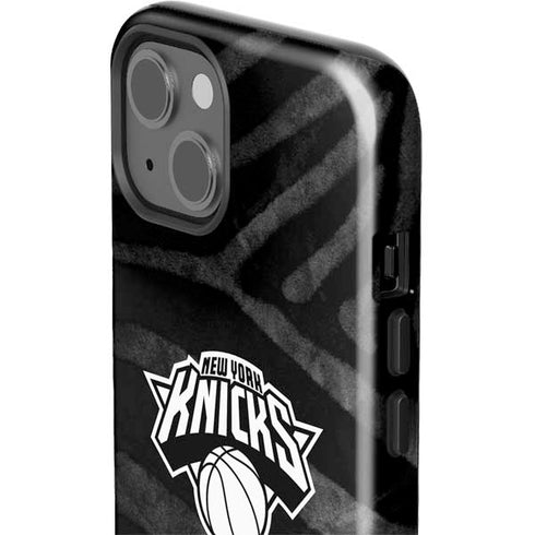 NBA New York Knicks Black Animal Print iPhone 15 Impact Case