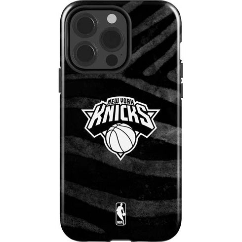 NBA New York Knicks Black Animal Print iPhone 15 Pro Impact Case