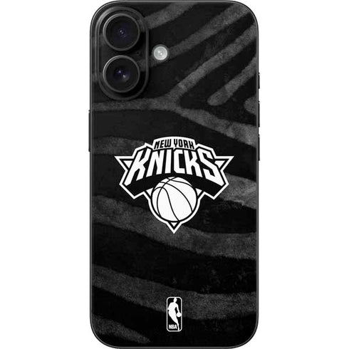 NBA New York Knicks Black Animal Print iPhone 16 Skin