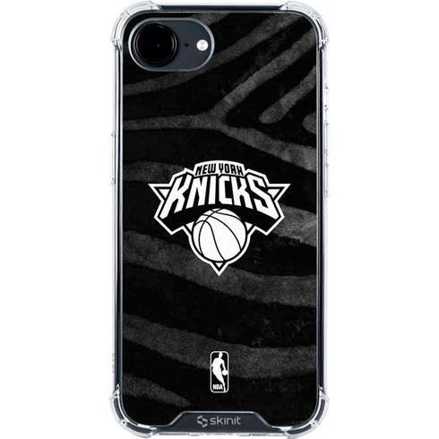 NBA New York Knicks Black Animal Print iPhone 16e Clear Case