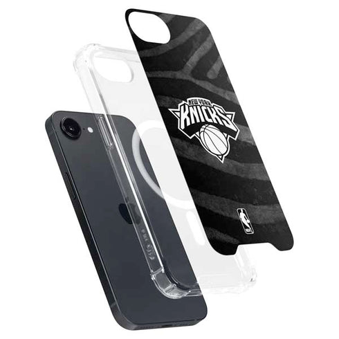 NBA New York Knicks Black Animal Print iPhone 16e MagSafe Case