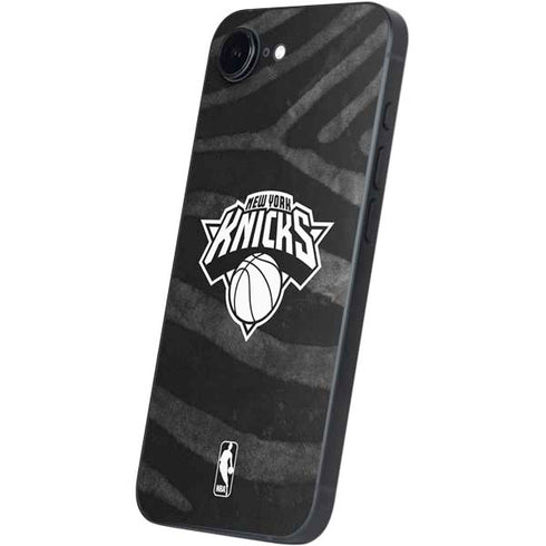 NBA New York Knicks Black Animal Print iPhone 16e Skin