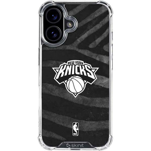 NBA New York Knicks Black Animal Print iPhone 17 Clear Case