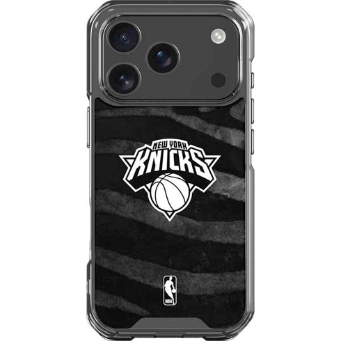 NBA New York Knicks Black Animal Print iPhone 18 Pro Clear Case