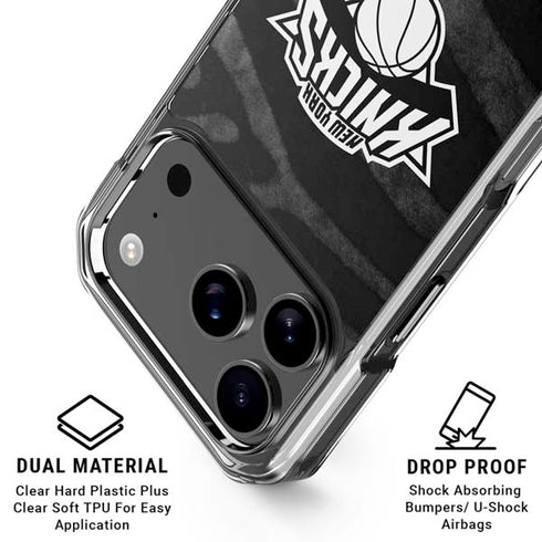 NBA New York Knicks Black Animal Print iPhone 18 Pro Clear Case