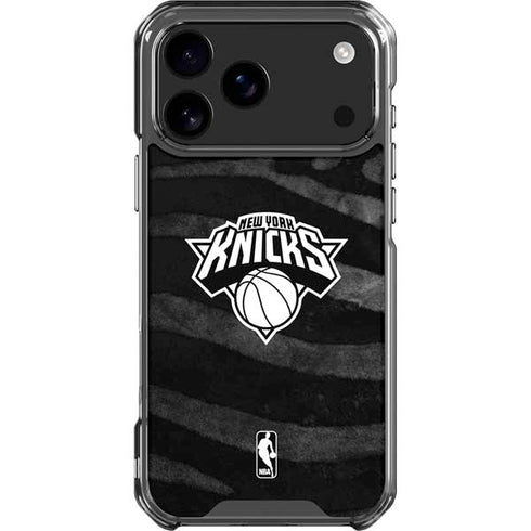 NBA New York Knicks Black Animal Print iPhone 18 Pro Max Clear Case