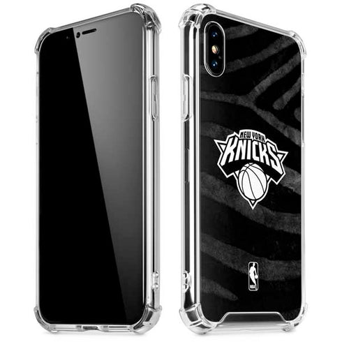 NBA New York Knicks Black Animal Print iPhone X/XS Clear Case