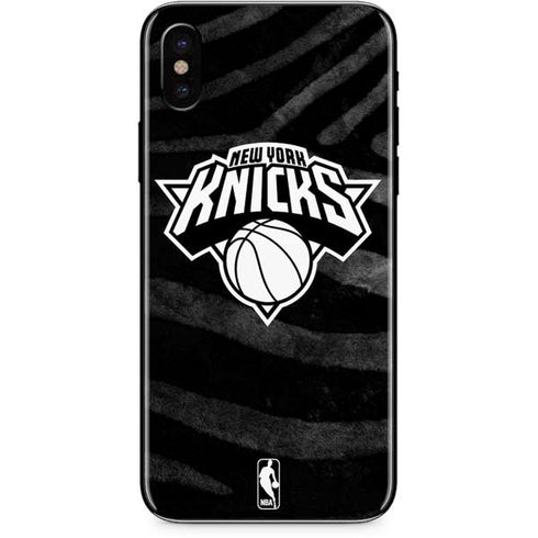 NBA New York Knicks Black Animal Print iPhone XS Skin