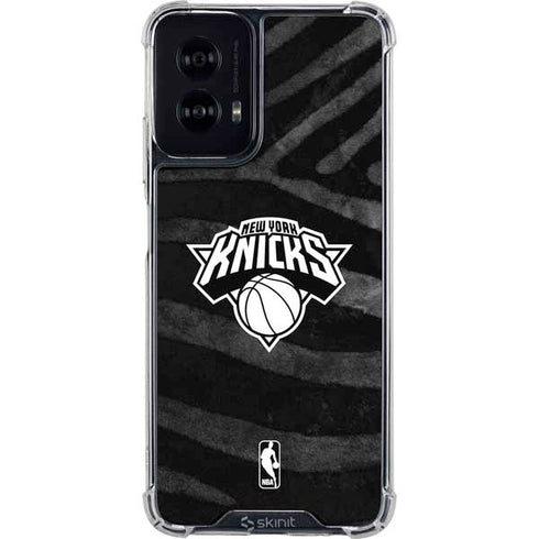 NBA New York Knicks Black Animal Print Moto G Power 5G (2024) Clear Case