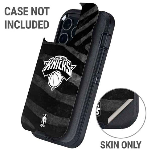NBA New York Knicks Black Animal Print Otterbox Defender iPhone Skin