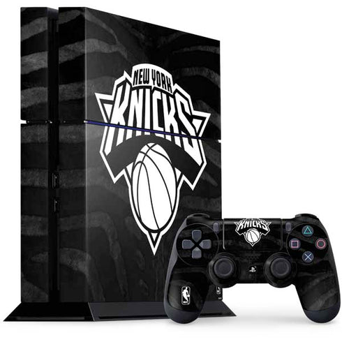 NBA New York Knicks Black Animal Print PS4 Console and Controller Bundle Skin