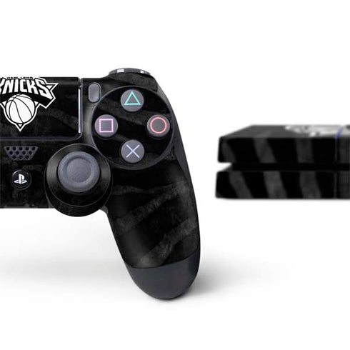 NBA New York Knicks Black Animal Print PS4 Console and Controller Bundle Skin
