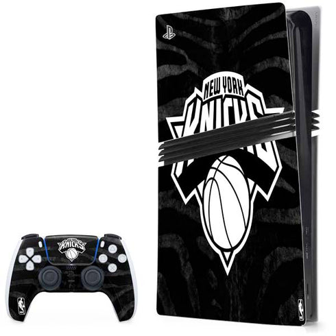 NBA New York Knicks Black Animal Print PS5 Pro Bundle Skin