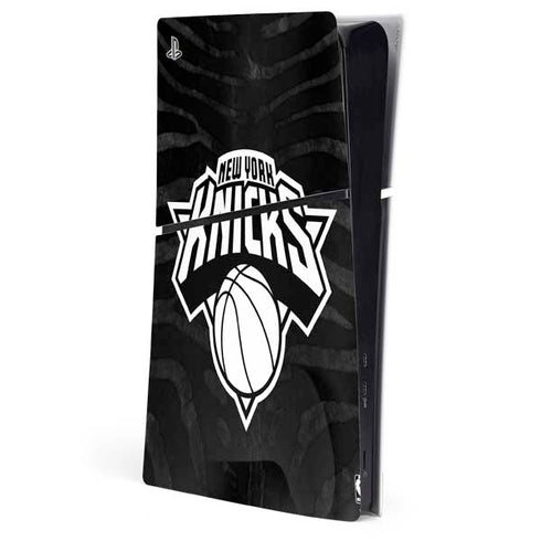 NBA New York Knicks Black Animal Print PS5 Slim Digital Edition Console Skin