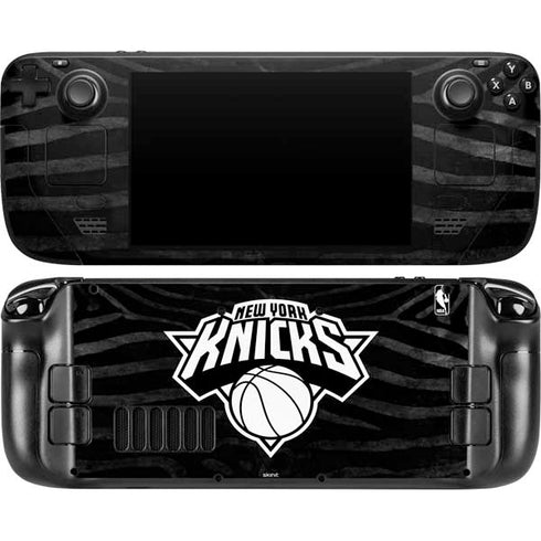 NBA New York Knicks Black Animal Print Steam Deck Handheld Gaming Computer OLED Skin