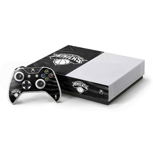 NBA New York Knicks Black Animal Print Xbox One S All-Digital Edition Bundle Skin