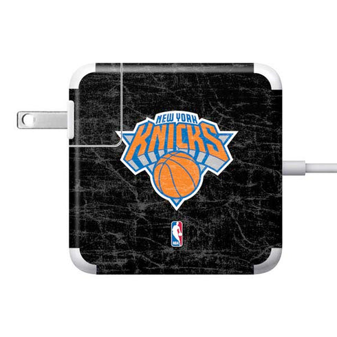 NBA New York Knicks Black Secondary Logo 85W Power Adapter (15 and 17 inch MacBook Pro Charger) Skin