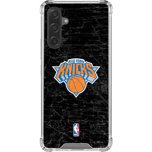 NBA New York Knicks Black Secondary Logo Galaxy A17 Clear Case