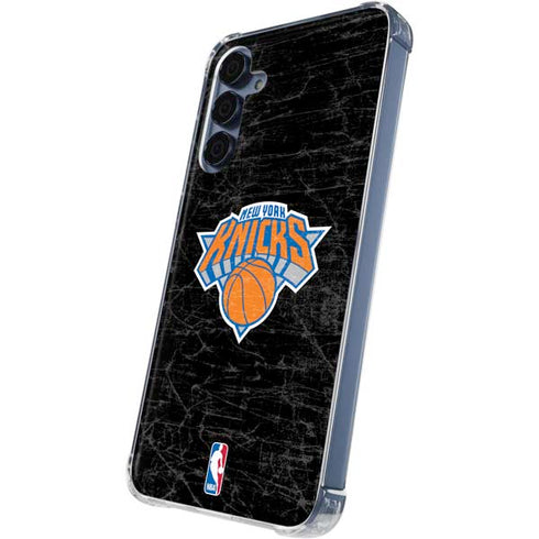NBA New York Knicks Black Secondary Logo Galaxy A55 5G Clear Case