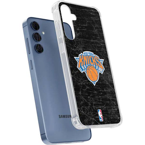 NBA New York Knicks Black Secondary Logo Galaxy A55 5G Clear Case