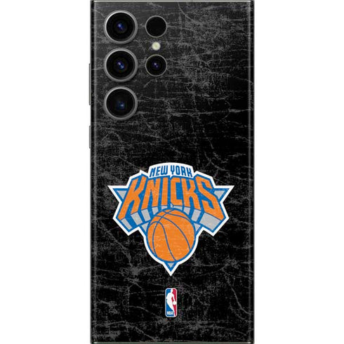 NBA New York Knicks Black Secondary Logo Galaxy Skins