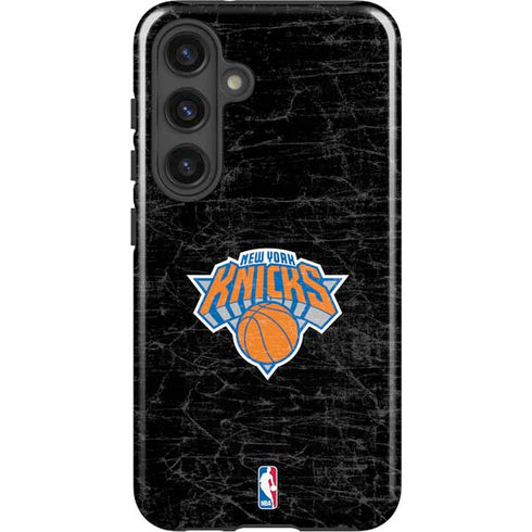 NBA New York Knicks Black Secondary Logo Galaxy S25 Impact Case
