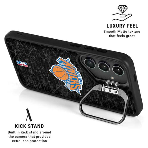 NBA New York Knicks Black Secondary Logo Galaxy S24 Kickstand Case