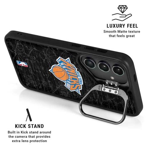 NBA New York Knicks Black Secondary Logo Galaxy S24 Plus Kickstand Case