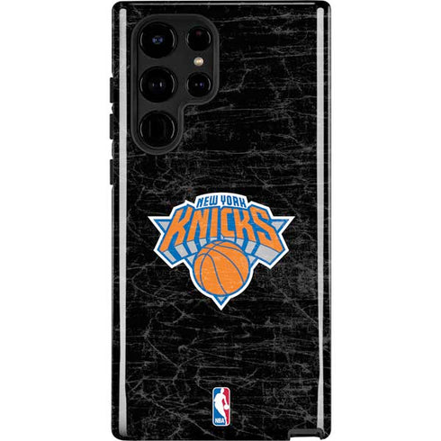 NBA New York Knicks Black Secondary Logo Galaxy S25 Ultra Impact Case