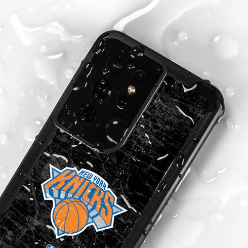 NBA New York Knicks Black Secondary Logo Galaxy S24 Ultra Waterproof Case