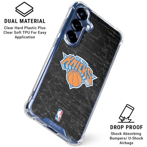 NBA New York Knicks Black Secondary Logo Galaxy S25 Clear Case