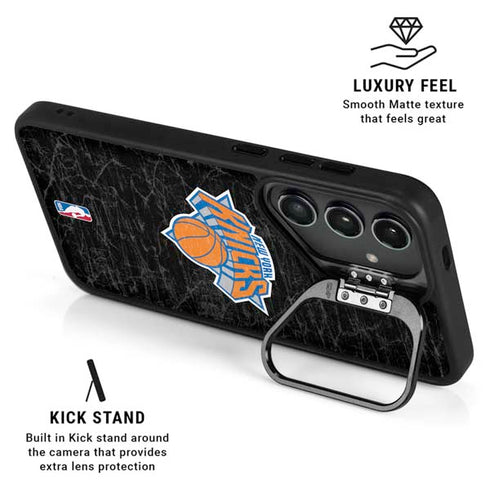NBA New York Knicks Black Secondary Logo Galaxy S25 FE Kickstand Case