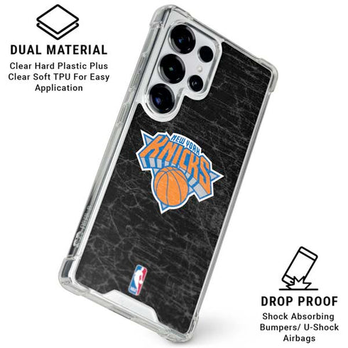 NBA New York Knicks Black Secondary Logo Galaxy S25 Ultra Clear Case