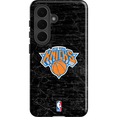 NBA New York Knicks Black Secondary Logo Galaxy S26 Impact Case